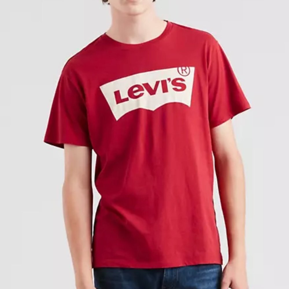 💖MEGA SALE💖LEVI'S LOGO Graphic Crimson Set-in Neck Men's Size M/L/XL 177830141